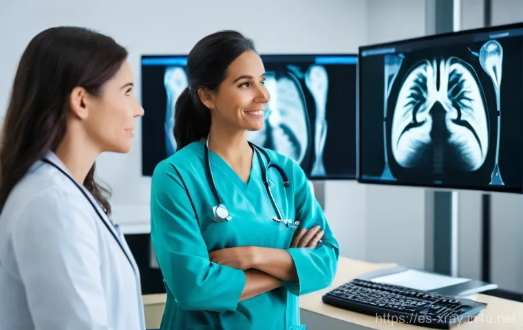 방사선사 근무지 문화 차이 - **A Tale of Two Communications in Radiology:**
    A split image, showcasing two distinct profession...
