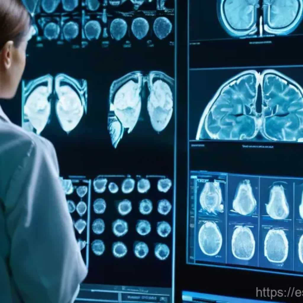 방사선사 영상 처리가 중요한 이유 - **Prompt:** A radiologist, a woman in her late 30s with professional attire, stands in a brightly li...